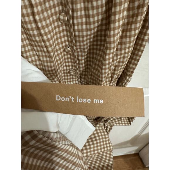 Reformation Roland Dress Anzo Check Midi Gingham Size Small New - Picture 9 of 13